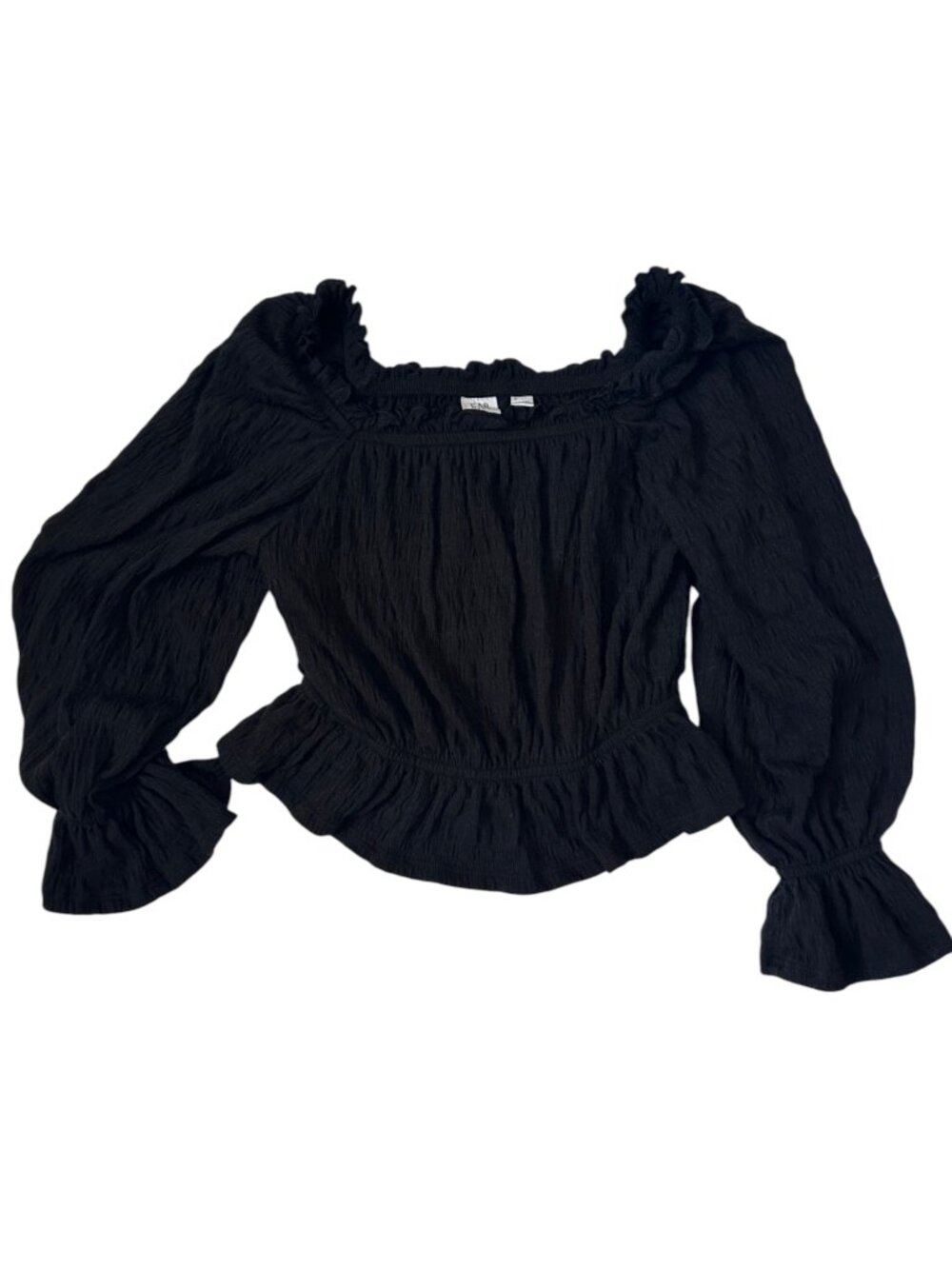 Gap Kids Girls Black Ruffle Long Sleeve Top Size M